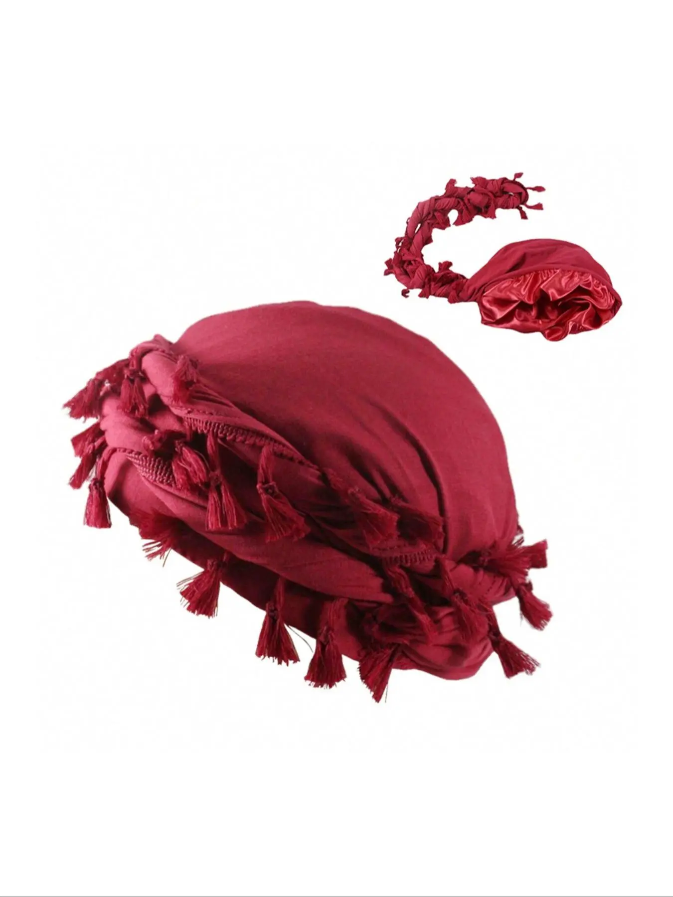 Men's Casual Tassel Design Hat, Simple Style Plain Color Hat with Braided Tail, Fashionable Hat for Men for All Season