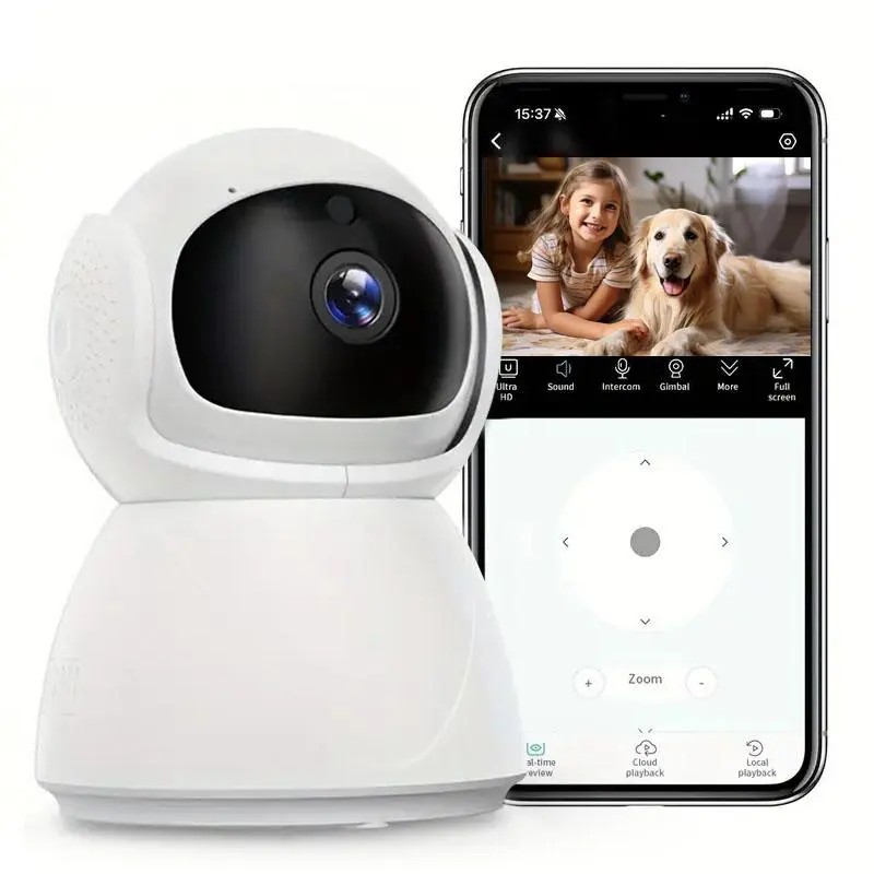 Wireless 2.4G WiFi Camera, 1080P WiFi Two-way Audio Camera with Night Vision, Home Video Monitoring with Motion-Detection Auto Tracking, Pet Monitoring