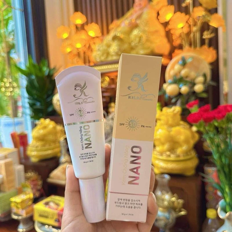  Kem chống nắng Nano kila  Dưỡng trắng trống nắng bảo vệ da 