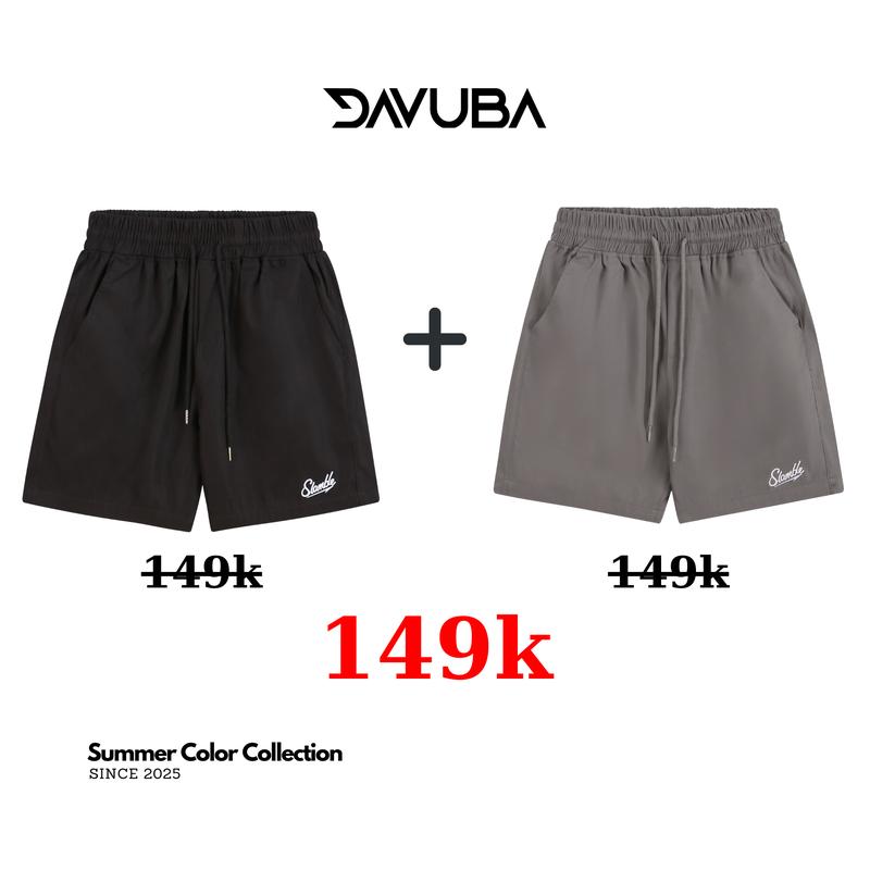DAVUBA - Combo 2 Quần short kaki Slamble nam nữ trên gối SM140