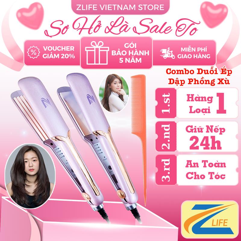 Máy Dập Phồng Bấm Xù Chân Tóc Zlife Z-489, Duỗi Tóc, Uốn Tóc Cụp, Kẹp Thẳng Z-469 Có 4 Mức Chỉnh Nhiệt