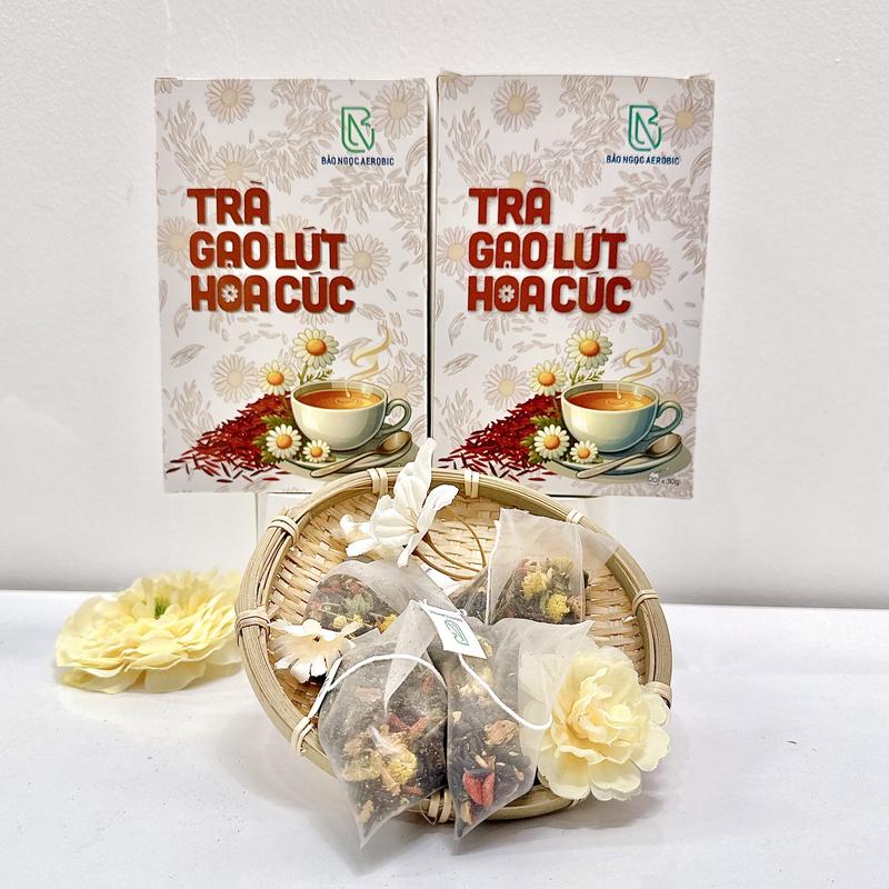 COMBO - 2 HỘP TRÀ GẠO LỨT HOA CÚC - BẢO NGỌC AEROBIC 6