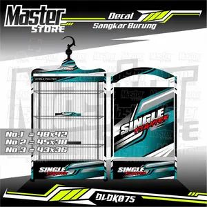 Stiker Decal Sangkar Burung Kotak SINGLE FIGHTER Terbaru Laminasi Anti Gores & Anti Luntur Bisa Request Nama, Gambar, Dll - Stiker Decal Sangkar Burung Kotak Murah Berkualitas