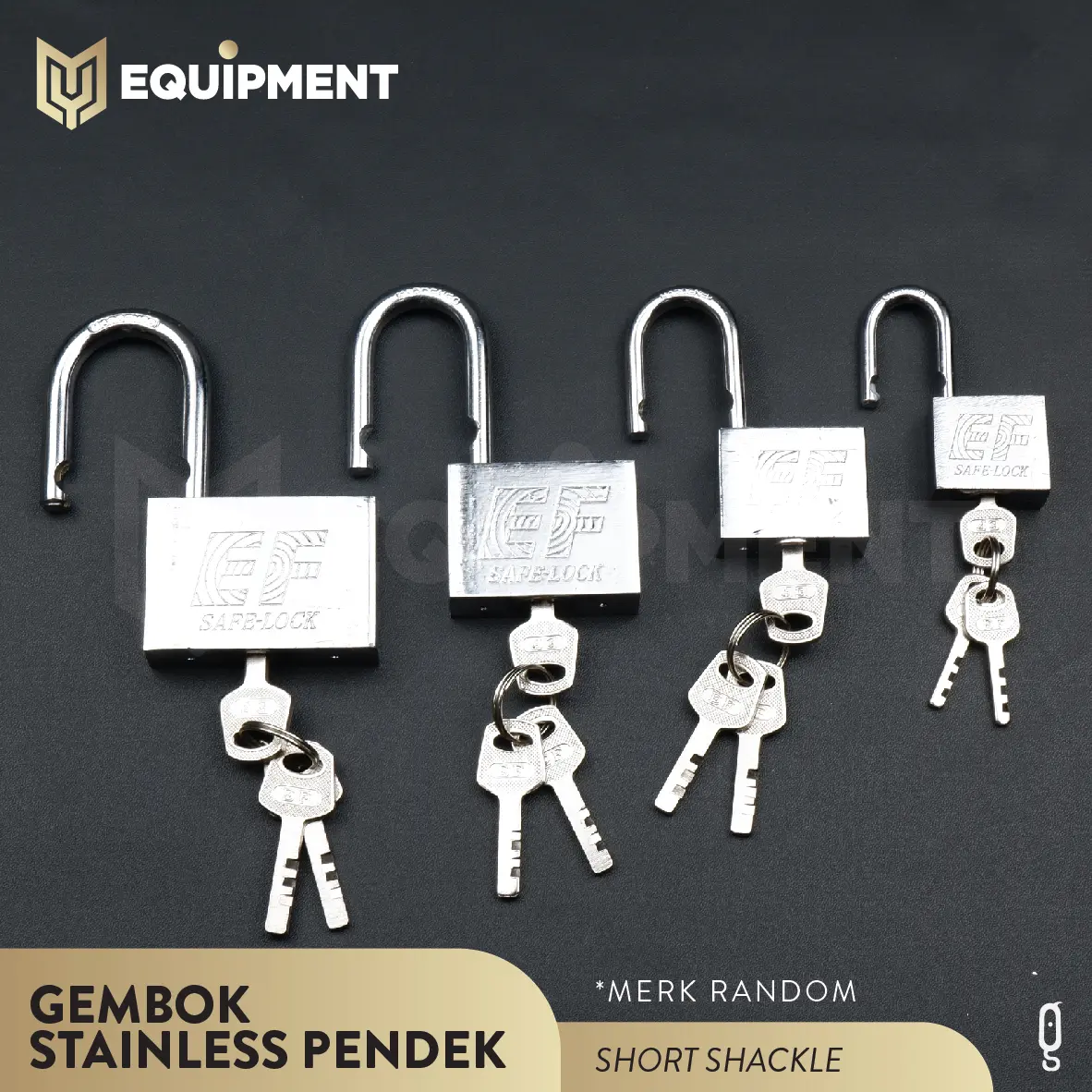 gembok stainless steel 60mm 50mm 40mm 30mm / leher pendek / leher panjang / security padlock / anti rust / anti karat / anti maling / anti cut / anti potong / kunci keamanan rumah / pagar /gudang / garasi EQT