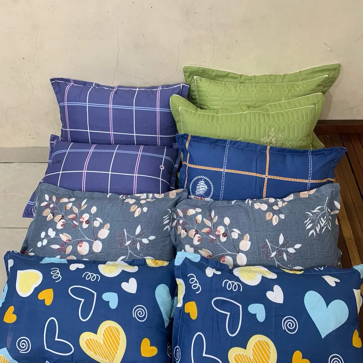 Combo Cặp Gối Nằm Có Kèm sẵn ruột, Gối nằm 45x65cm bông hạt cao cấp (Gối căng phồng, rất lâu xẹp)