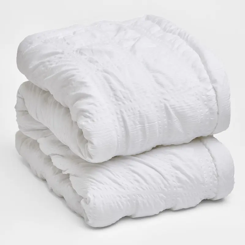 Sienna Seersucker Bedspread Throw - White 4