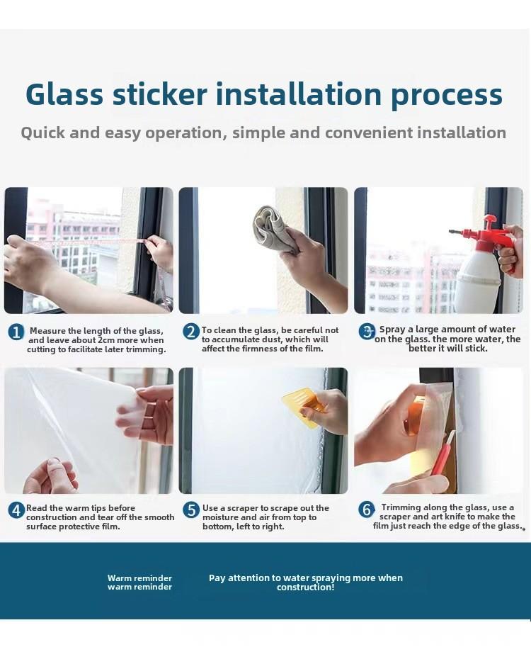 Product Introduction of 1PC/Window film; bathroom privacy static cling, anti-peeping home and office, static glass cling - no adhesive matte covering windows and shower doors, frosted - living room anti-UV window film 8