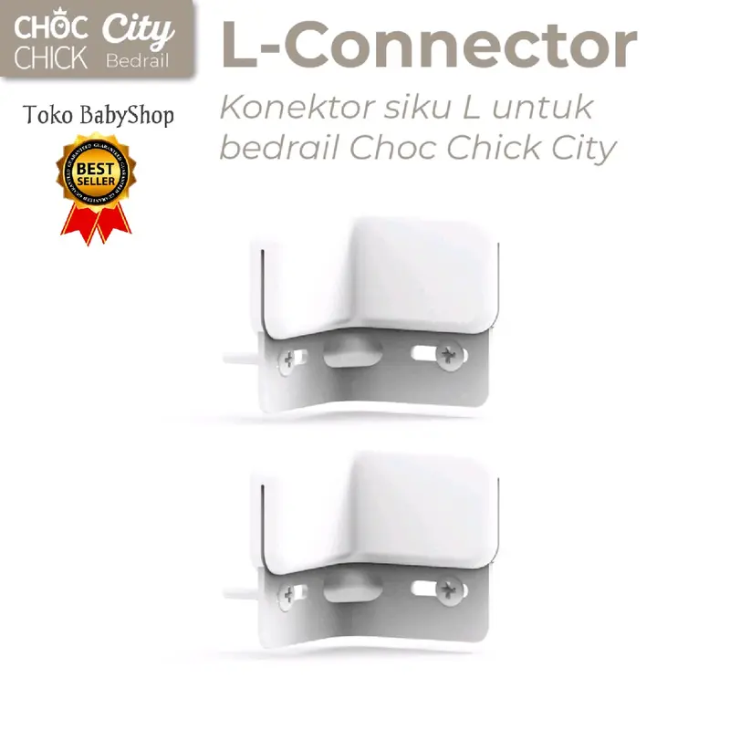 Choc Chick CITY L-Connector untuk Instalasi Bedrail Pagar Pengaman Kasur Anak Bed Anak-Anak 0