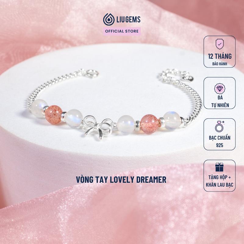 Lắc Tay Bạc 925 Nữ Liugems Lovely Dreamer Đính 6 Viên Đá Phong Thủy Tự Nhiên Mix Charm Nơ Dễ Thương Nhiều Ý Nghĩa VB40 (Mua một, tặng một hộp đựng trang sức + một khăn lau bạc miễn phí)