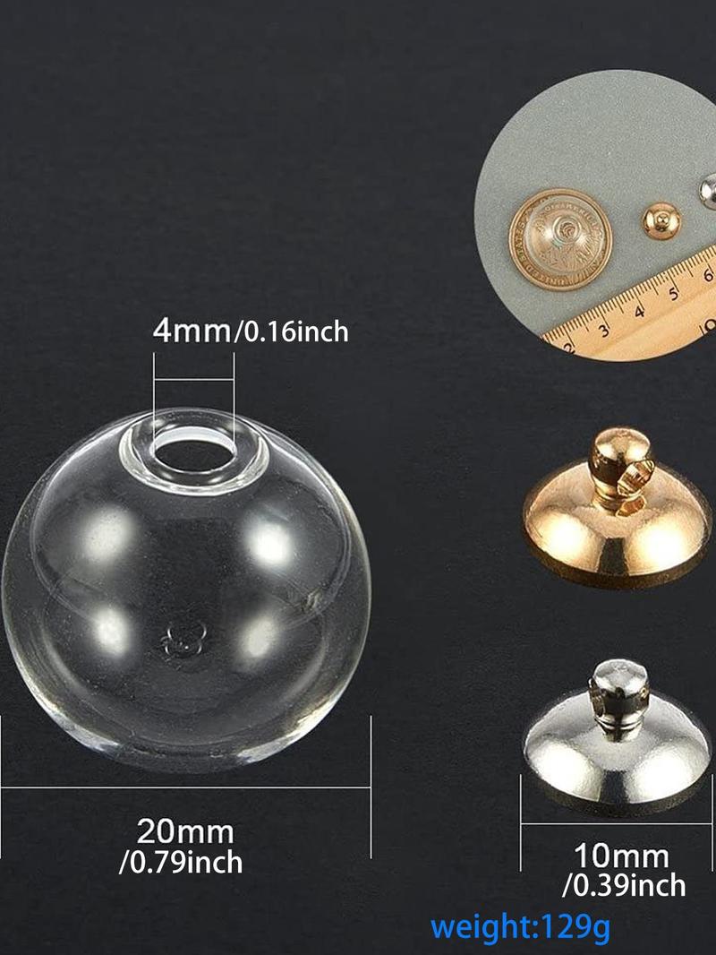 Product Introduction of Round Blown Globe Wish Glass Ball Bottles with Cap, DIY Memory Lockets Pendant Charm Craft, Fashion Accessories for Jewelry Making 1