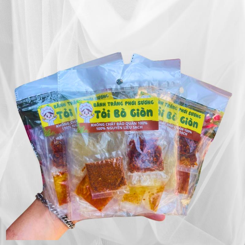 3 Bịch Bánh Tráng Tỏi BÒ Giòn nhà Thiên An Food Ăn Vặt  đồ ăn nhẹ khô Snack Chua Ăn Cay bánh  tráng phơi sương bánh  tráng tóp  mỡ com  chay mam com  chay tóp  mỡ bánh  tráng mix