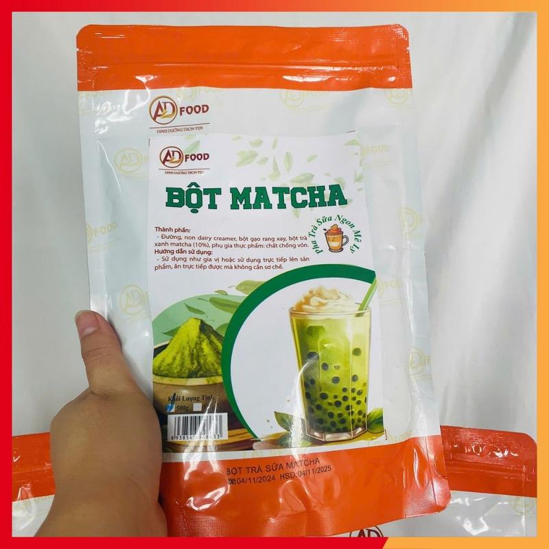500g Bột trà sữa Matcha ADFOOD - nguyên liệu pha trà sữa tại nhà, hương vị đậm đà, tiện dụng, dễ pha chế và kết hợp với kem cheese, topping 3