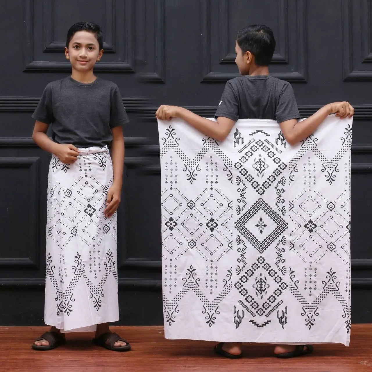 Sarung Batik Anak Motif Wadimor Balimoon Katun Printing Santri Seragam Pekalongan Muslim Dewasa Hitam sarung santri putri anak 10 tahun