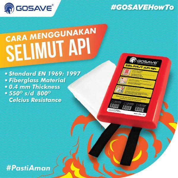 SELIMUT API - FIRE BLANKET - WELDING BLANKET GOSAVE 1,8 M X 1,8 M 1