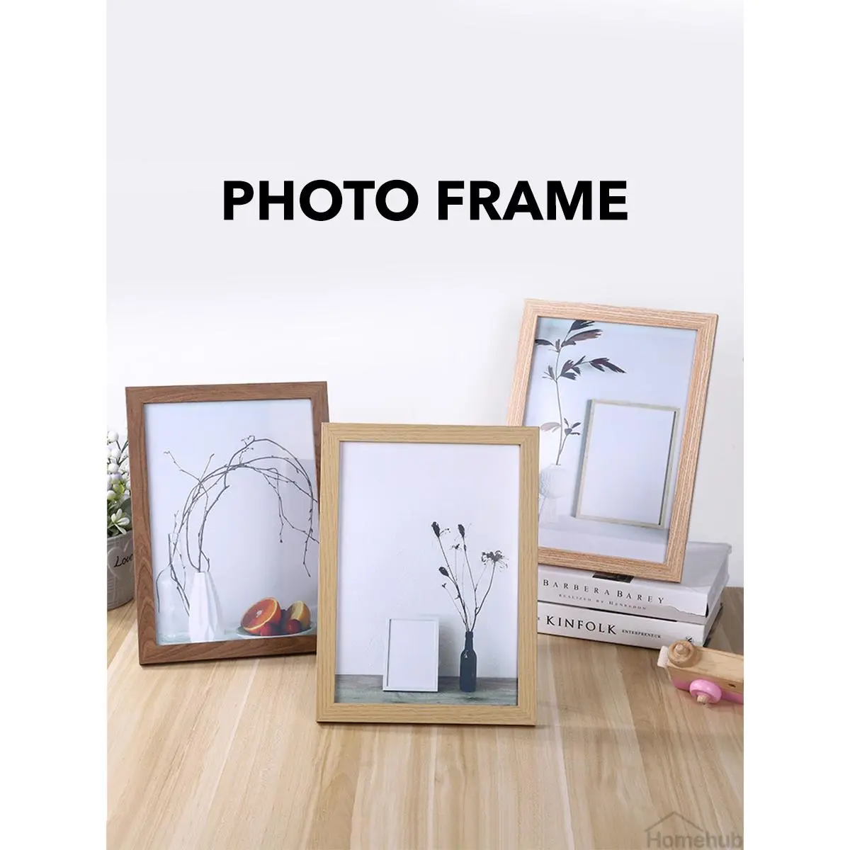 Homehub Wooden Photo Frame for 4R 5R 6R 8R A3 A4 Wall Picture Poster Art Hang Stand Frames