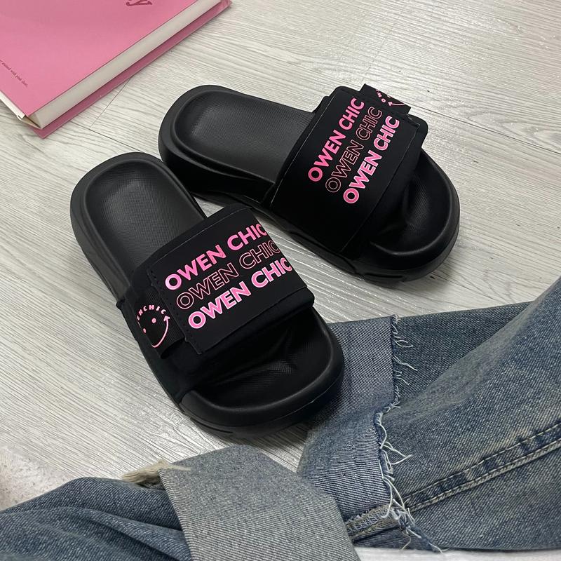 Dép owenchic quai dán icon mặt cười đế bằng cao 4cm êm chân/ Kèm Hộp/ Bảo Hành/ Hỗ trợ đổi size