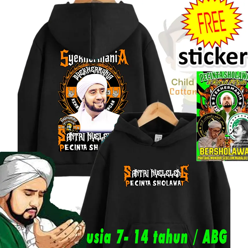 Jaket Hoodie Syekhermania Anak Cinta Sholawat Habib Syekh Baju