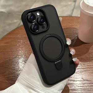 ラグジュアリー 磁気 マット ホルダーアーマー 耐衝撃 充電機能付き 携帯ケース、カメラレンズ保護、半透明のフローストデザイン