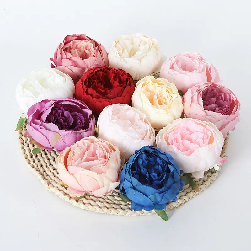 European Style Artificial Peony Flower Head Rose Flower Head Arch Flower Arrangement Wedding Silk Flower Hotel Venue Decoration Flower Wall