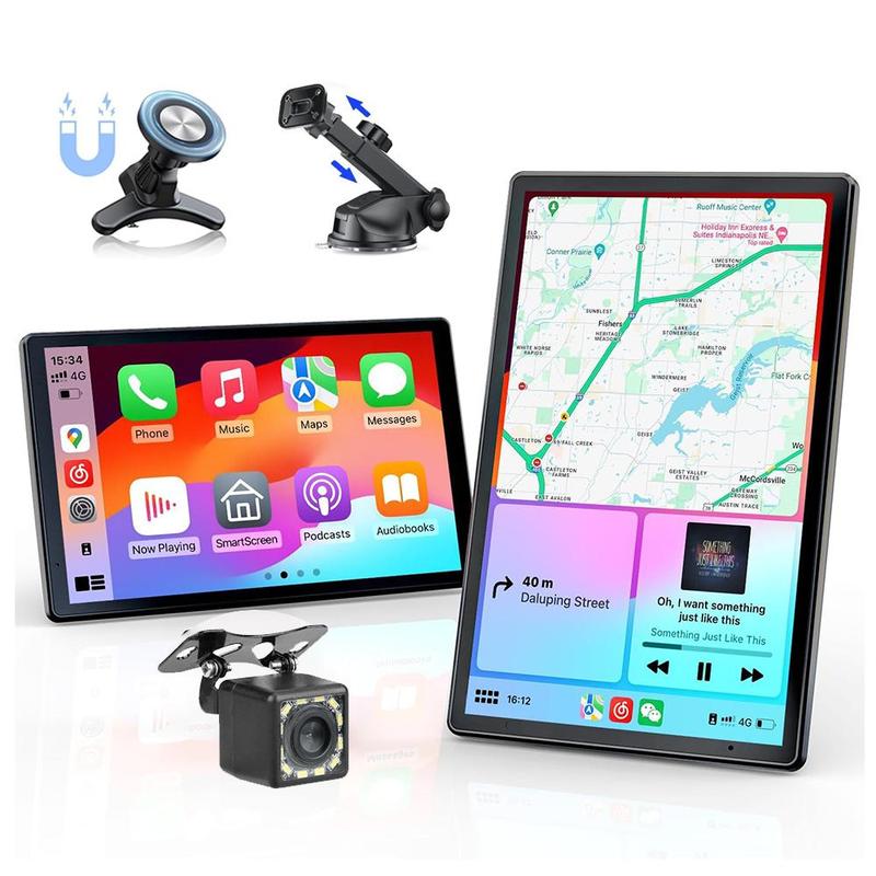 Product Introduction of 7 Inch Wireless Car Player, Portable Car Audio Receiver with Magnetic Holder, Car Video Player with GPS Navigation & Bluetooth-compatible, Voice Control Car Stereo, Automotive, Dashboard 0