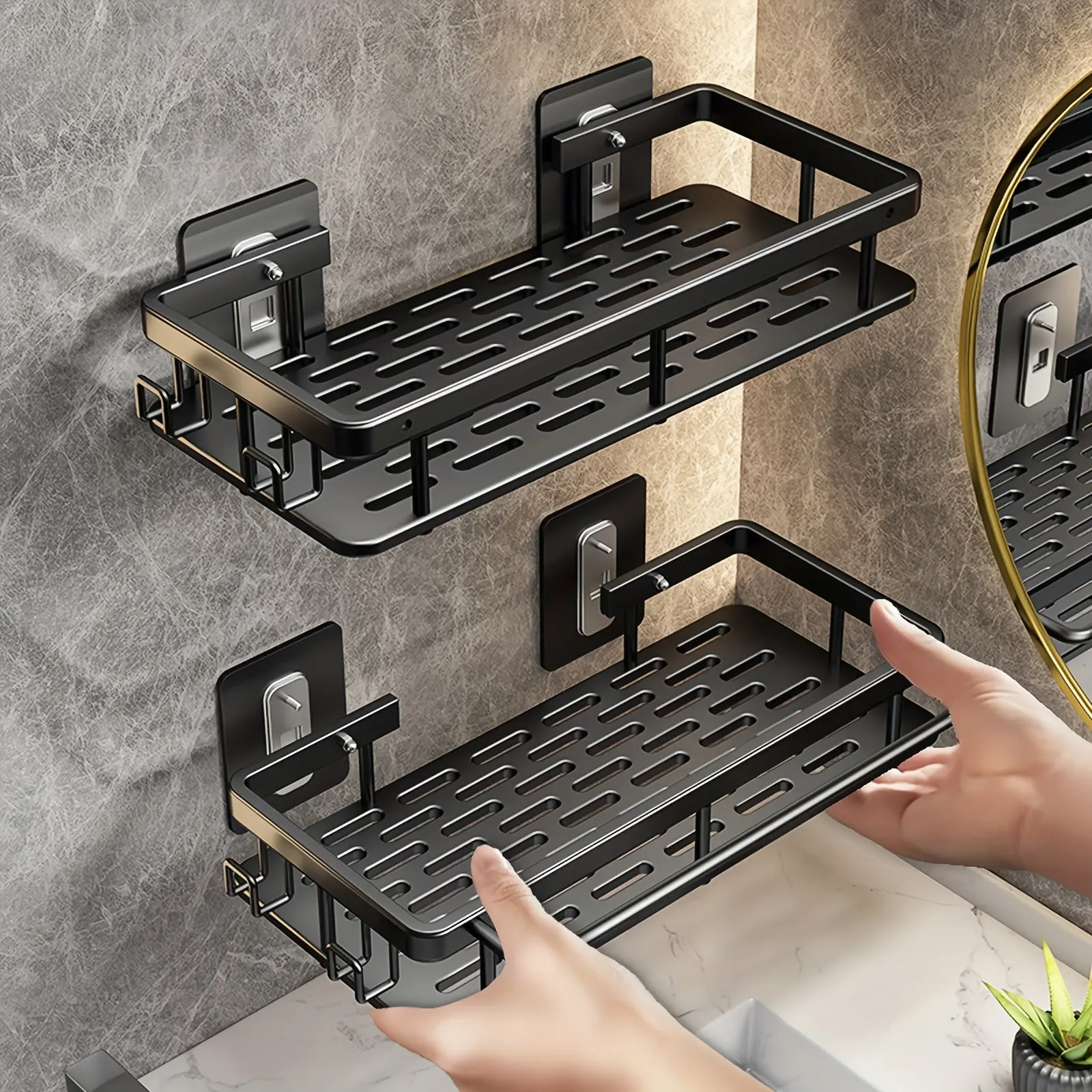 2-piece shower rack hanging portable corner shower rack, shower rack inside shower, bathroom organization and storage, bathroom shower rack accessories, bathroom decoration
