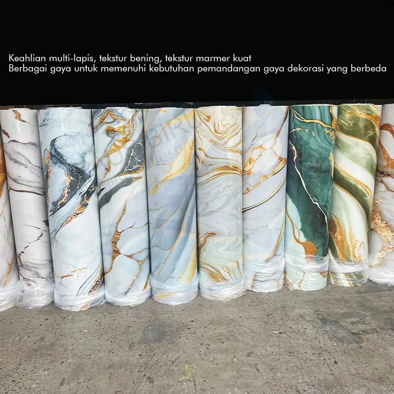 Wallpaper Dinding Motif Marble Roll  120 x 280cm Sticker Kamar Dekorasi PET  Panjang 2.8 Meter A58 2
