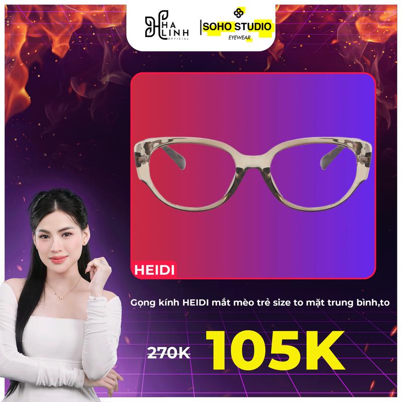 [6.6 Võ Hà Linh x SohoStudio Eyewear] Gọng kính HEIDI mắt mèo to tặng kèm bao da bảo vệ kính kích thước 47 X 148 X 20 X 145mm (CAO X NGANG X MŨI X CÀNG)