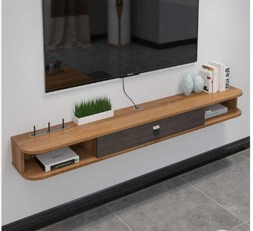 Kệ tivi treo tường bo góc 1 cửa hiện đại cho phòng khách phòng ngủ bằng gỗ MDF