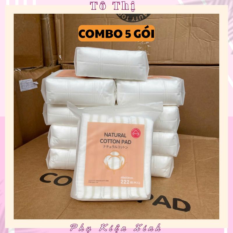 COMBO 5 bịch bông tẩy trang Cotton pads Natural mẫu mới 1110 miếng - Tô Thị Cosmetic