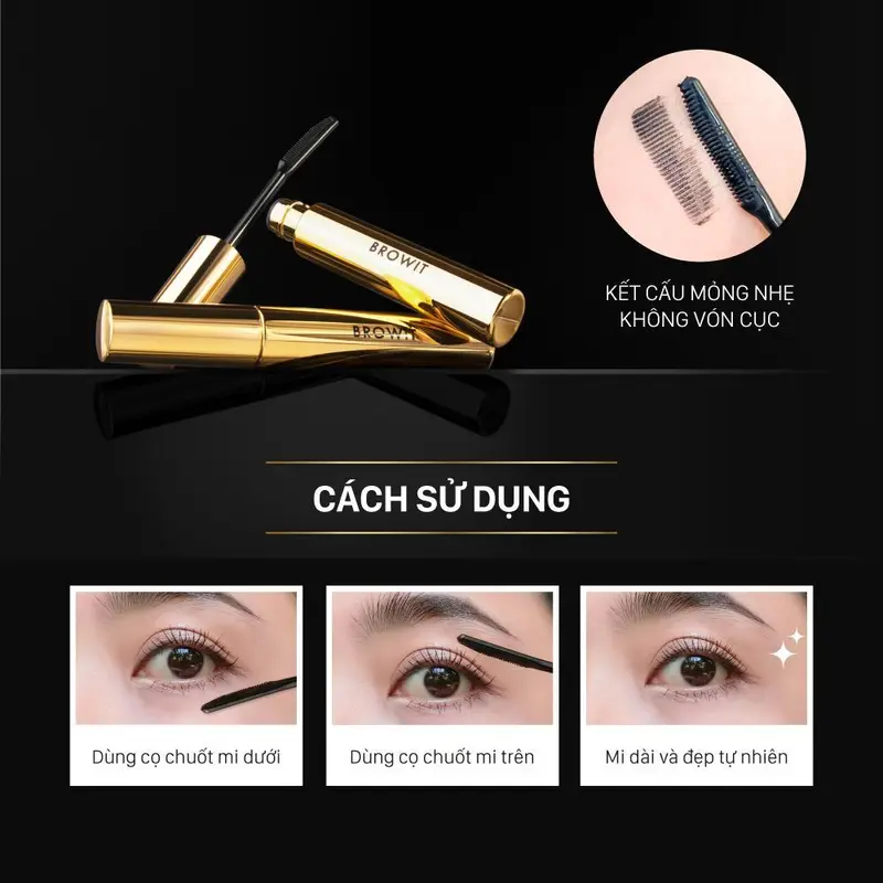 Mascara Nongchat đầu chải lược 5.5g - Endless Night Cosmetic Mỹ Phẩm 3