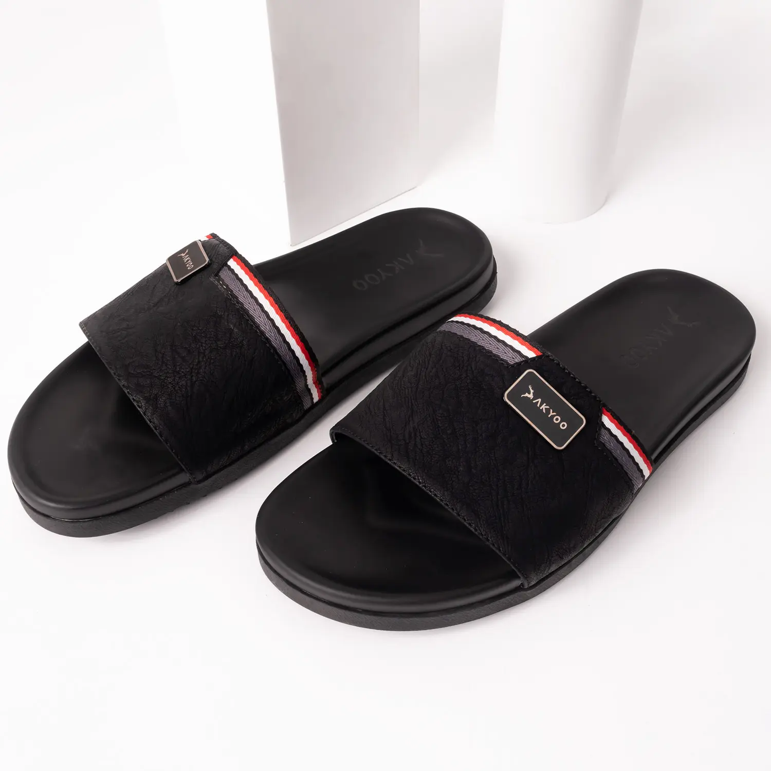 Dép da nam quai ngang cỡ lớn size 44,45,46,47,48,49, đế cao su chống trơn trượt -Mã DL01 Slipper DéP Đế Bằng