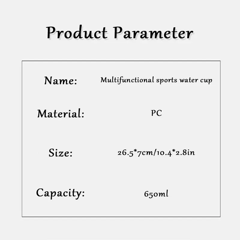 650ml Water Bottle, Large Capacity Spray Water Bottle with Handle, Drinking Cup for Outdoor Sports Office School 5