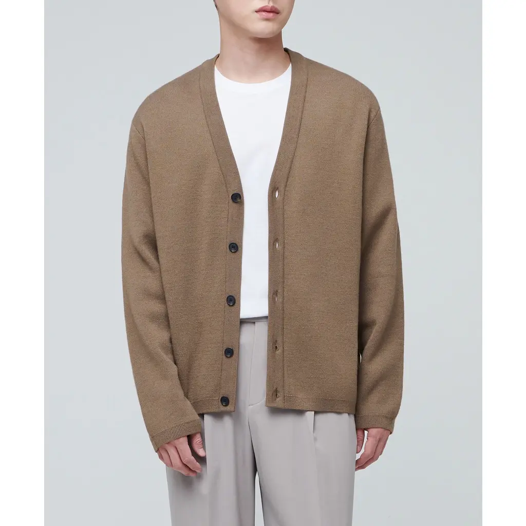 Áo CARDIGAN nam form rộng DATAMAN, len lông cừu dày dặn, mở khuy cổ chữ V - 706