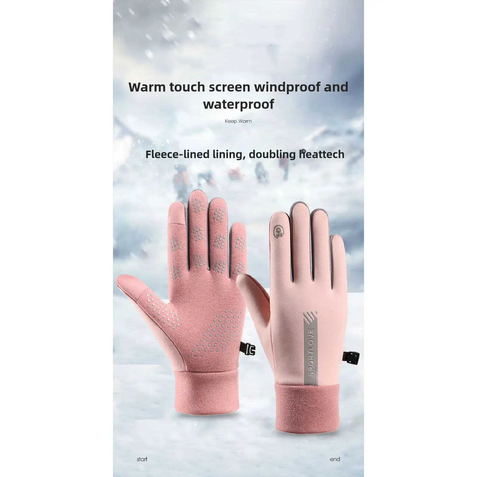 Outdoor Cycling Mountaineering Cold Sports Gloves Winter Windproof Waterproof Warm Touchscreen Gloves