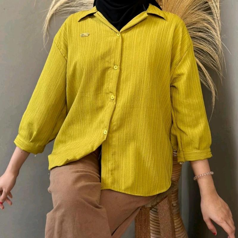 Inara shirt - Kemeja Kancing Korean style Basic Ledy Crush Wanita Oversize 6