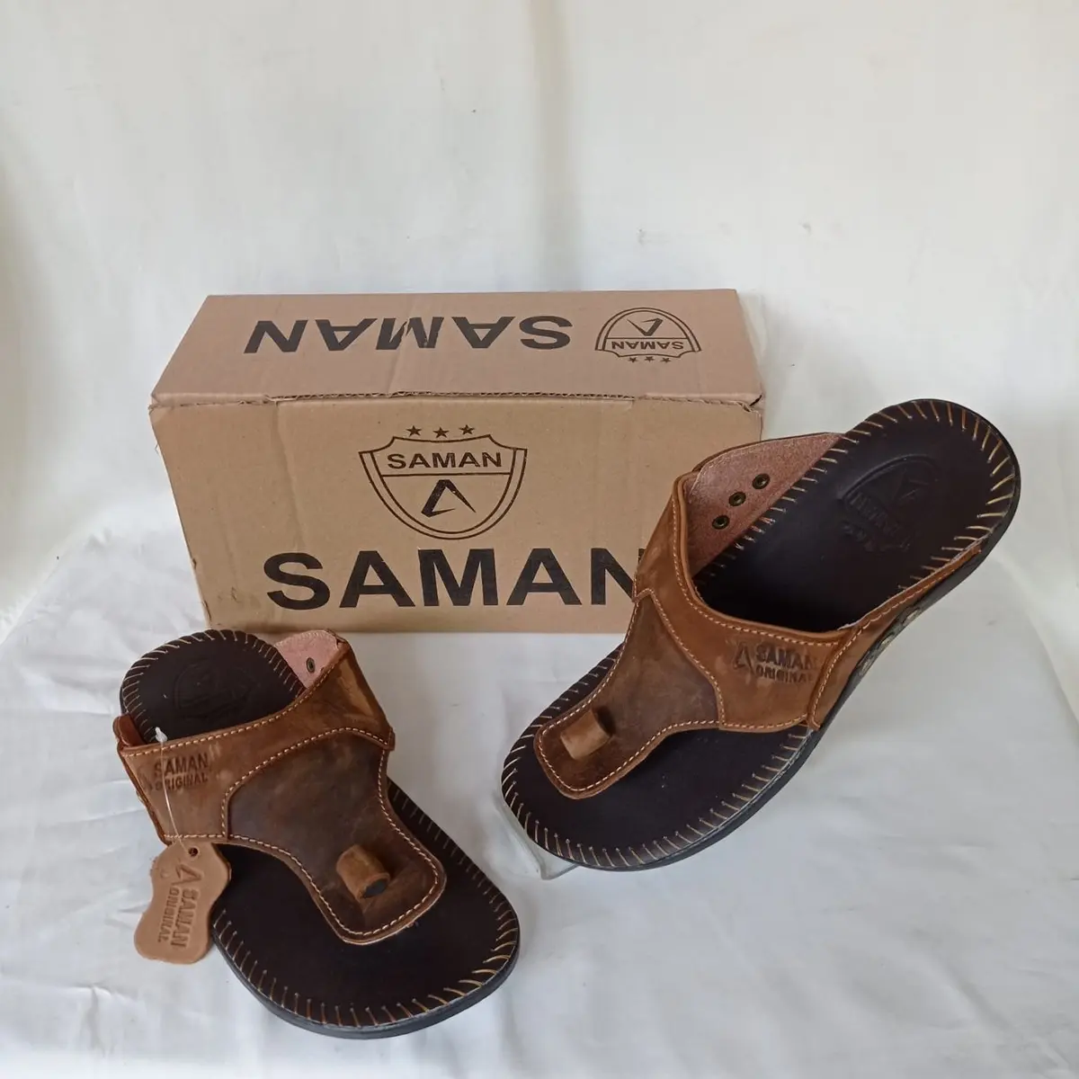 SANDAL KULIT PRIA ORIGINAL SAMAN FULL KULIT premium