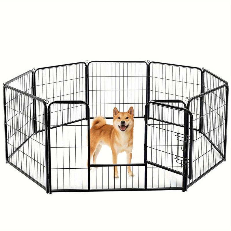 TikTok Shop Dog Playpen Indoor 8 Panel Multiple Size Playpen for Puppy Dogs Metal Exercise Pen with Door Dog Pen for Camping Outdoor Small Medium Pets 8 Panels