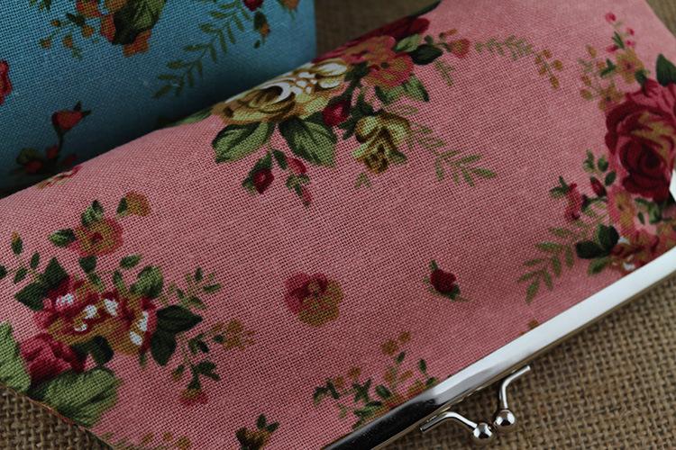 Product Introduction of Fabric Women's Wallet Long Rose Canvas Coin Purse Printed Clutch Student Pencil Case 12