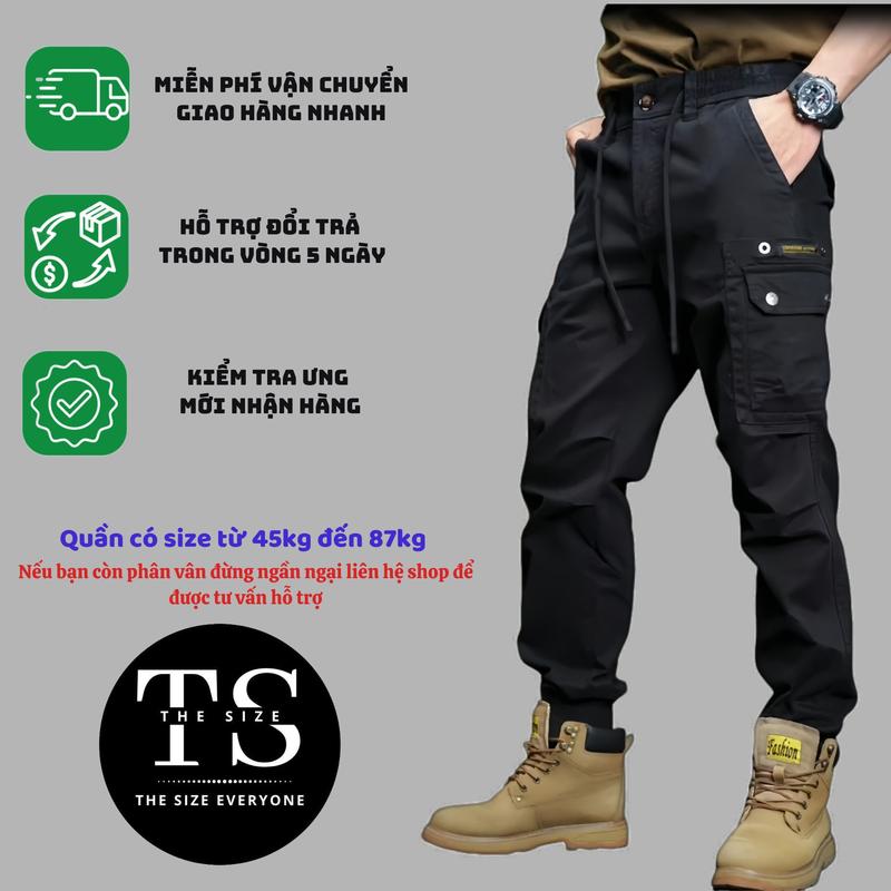 Quần Jogger nam túi hộp 8 ngăn JK1234 Kaki Thoáng khí Nam Sport Tập Thể Dục Gym - Thiết kế hiện đại, tiện lợi