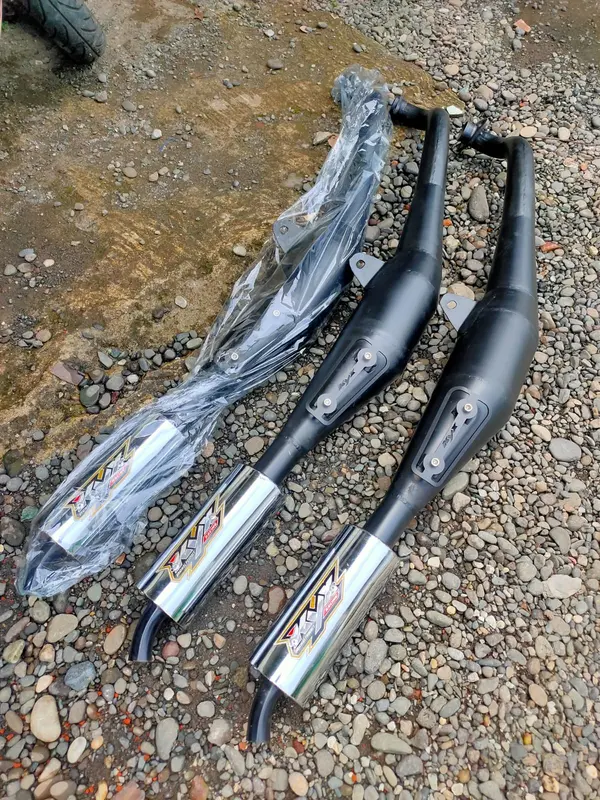 Knalpot Kyx Racing Fis R Force1 type Perut Pitam Tameng Ahm Mesin Motorcycle Logam 0