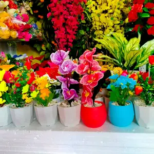 PAKET 11 BUNGA HIAS ARTIFICIAL Pot