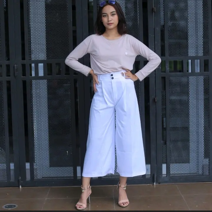 Kulot Scuba Crepe Celana Kulot Panjang Wanita Dewasa Casual