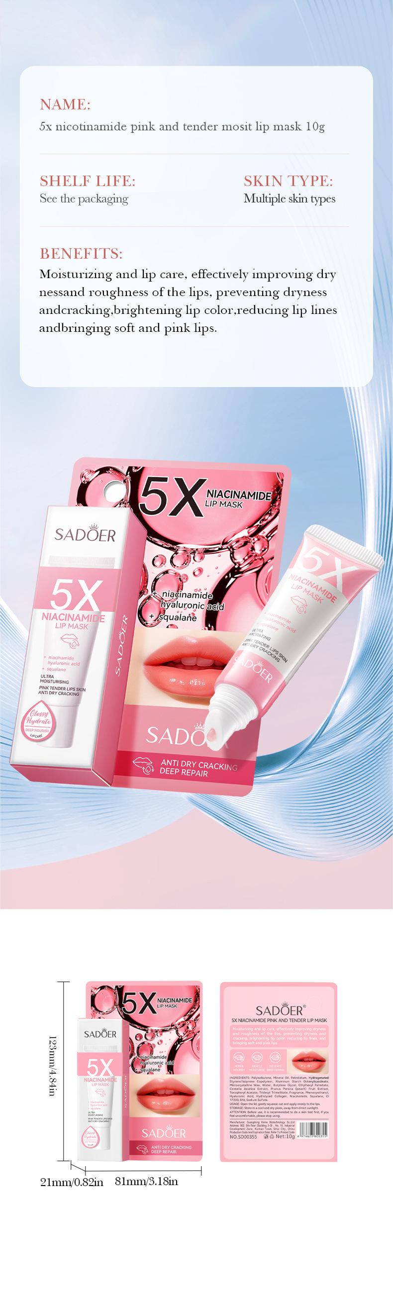 Product Introduction of Lip Balm Five Times Nicotinamide Powder Moisturizing Anti-Chapping Lip Balm Lip Balm Cosmetic Skincare Moisturizer Moisture Hydrate Comfort 20