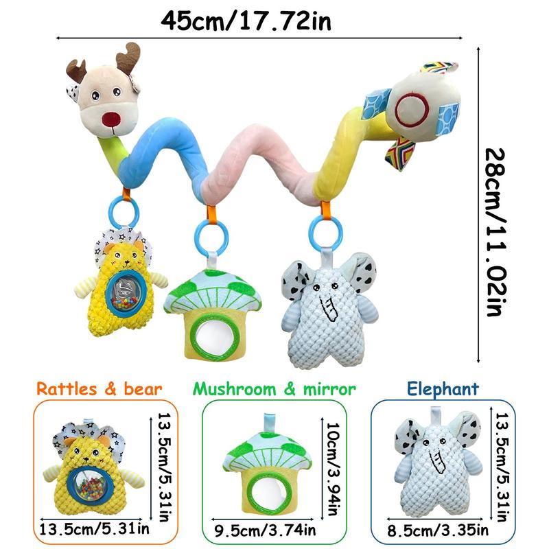 Baby Car Seat Toy, 1 Piece Cute Animal Design Stroller Hanging Toy, Baby Tummy Time Toy, Infant To Toddler Toys, Sensory Toys, Early Education Toys 1