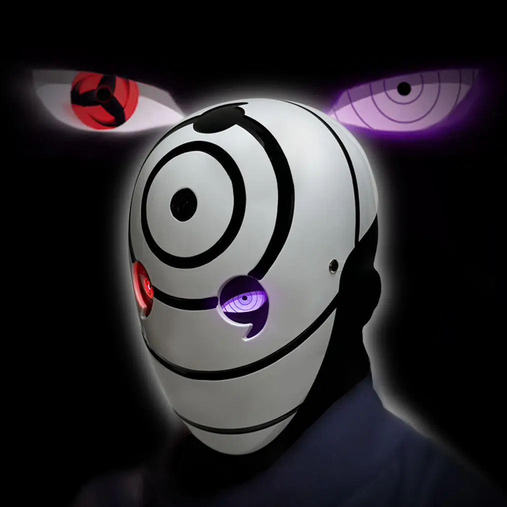 Sharingan Cosplay Naruto, Uchiha Madara với Đạo Cụ Trình Diễn Người Đàn Ông FEI Mặt Nạ Trắng Trái Đất, Phát Sáng, Nhân Vật Naruto
