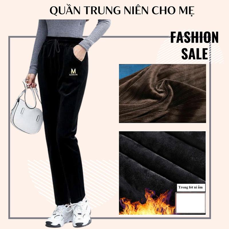  Quần trung niên nữ quần lót nỉ ấm áp tặng mẹ mặc mùa đông 