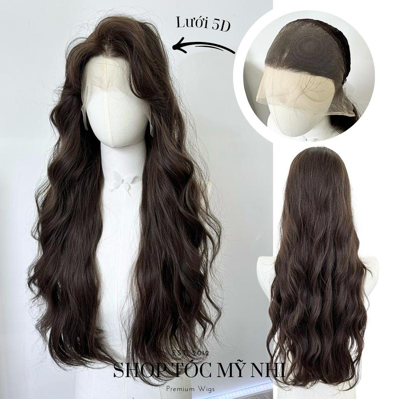 Tóc Giả Mỹ Nhi Da Đầu Lưới 5D02 Xù Sóng Dài 70cm