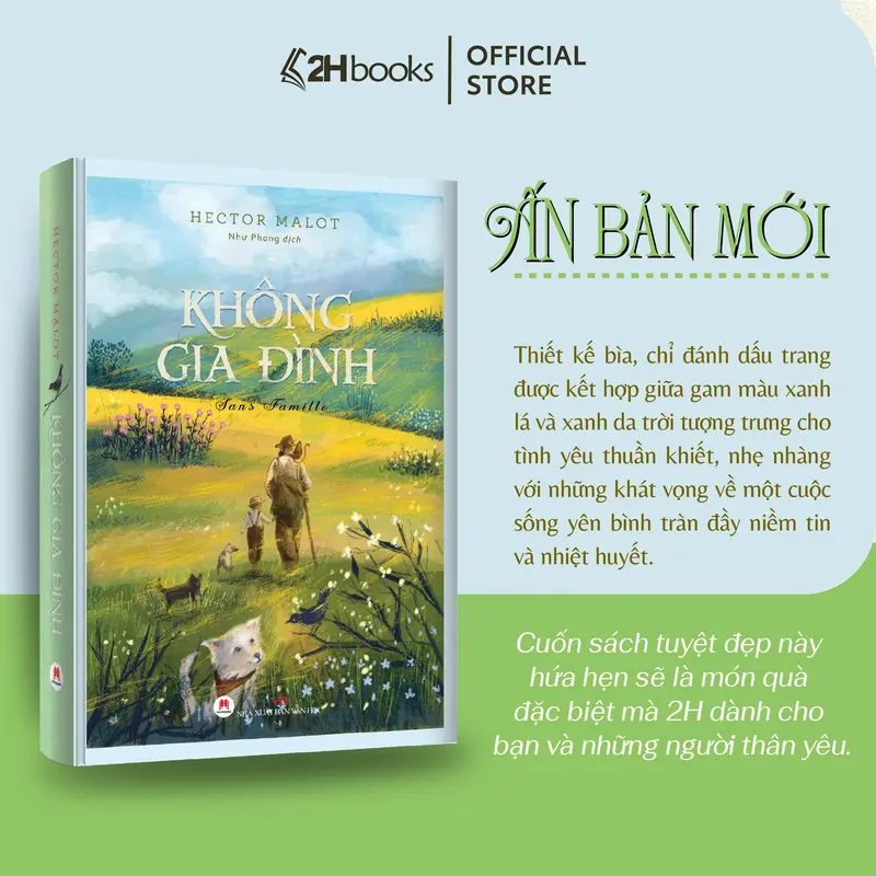 Sách Không gia đình bìa cứng tái bản 2024, tiểu thuyết văn học kinh điển của Hector Malot , 2HBooks x Góc Bình yên 4