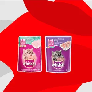 Whiskas pouch junior kitten 80 gram isi-6 pcs