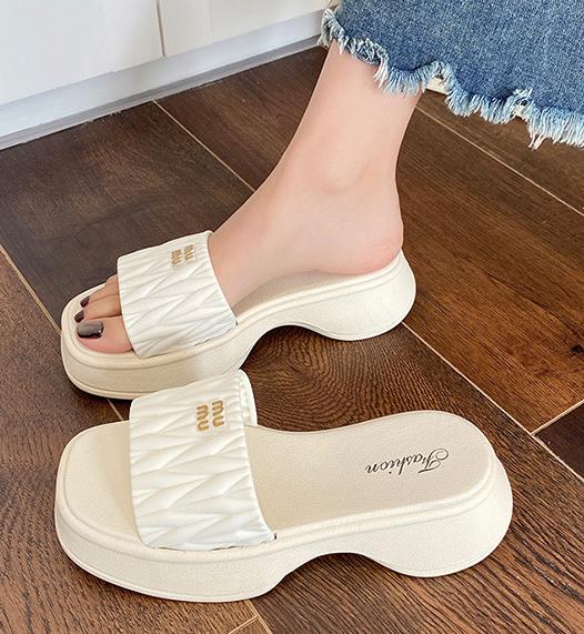 [VIDEO CẬN CHẤT]  dép đế cao 4cm cai su non nguyên khối đi nhẹ cực êm chân Nữ Shoes Cao Su ( còn xanh ạ ) 1